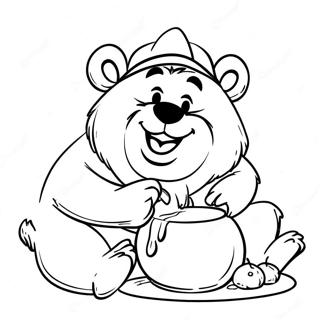 Jogi Medved Koji Jede Med Za Bojanje 127504 61127