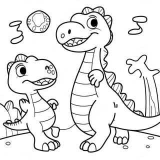 Srecni T Rex Se Igra Sa Prijateljima Bojanka 1281-2691