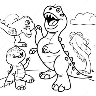 Srecni T Rex Se Igra Sa Prijateljima Bojanka 1281-2692