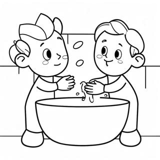 Razigrani Likovi Dok Peru Ruke Za Bojenje 128275-61722