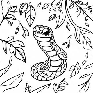 Realisticna Dzunglska Zmija Kamuflirana U Liscu Bojanka 12942-2833