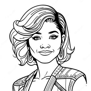 Zendaja Sa Stilizovanom Frizurom Za Bojanku 130767-63661