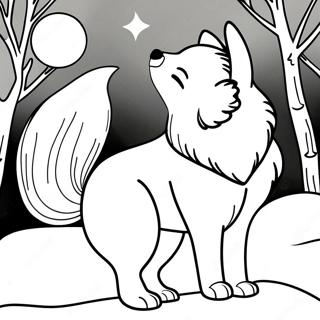 Impozantna Arkticka Lisica Koja Zavija Na Mesecu Za Bojanje 131824 64478