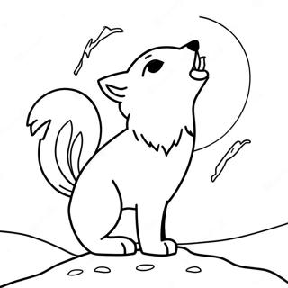 Impozantna Arkticka Lisica Koja Zavija Na Mesecu Za Bojanje 131824 64480