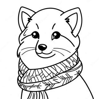 Arkticka Lisica Sa Sarenim Salom Za Bojanje 131825-64481