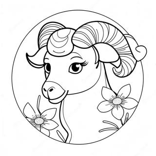 Ovan Sa Cvecem Za Bojanje 131849-64495