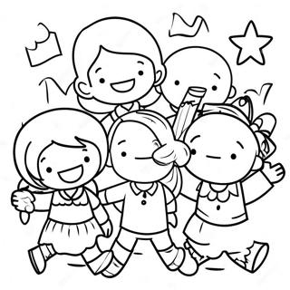 Stranica Za Bojanje Raznolike Dece Koja Rade U Timu 132360 64891