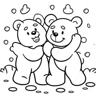 Srecni Medvedici Se Igraju Zajedno Za Bojanje 132951-65353