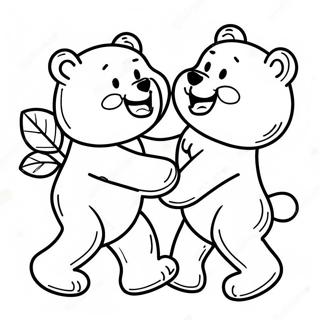 Srecni Medvedici Se Igraju Zajedno Za Bojanje 132951-65354