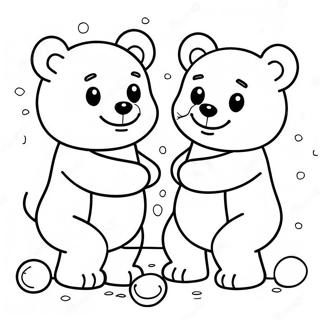 Srecni Medvedici Se Igraju Zajedno Za Bojanje 132951-65355