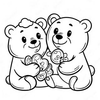 Srecni Medvedici Se Igraju Zajedno Za Bojanje 132951-65356