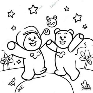 Medvedici Plesu Pod Zvezdama Za Bojanje 132953 65362