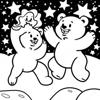 Medvedici Plesu Pod Zvezdama Za Bojanje 132953 65364