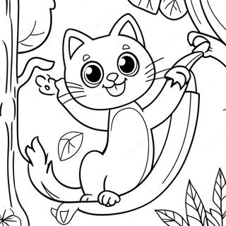 Razigrani Bananin Macak Na Drvetu Za Bojanku 133107-65474