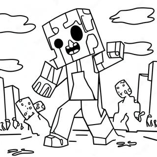 Uzasni Minecraft Zombi Na Bojanci 133261-65572