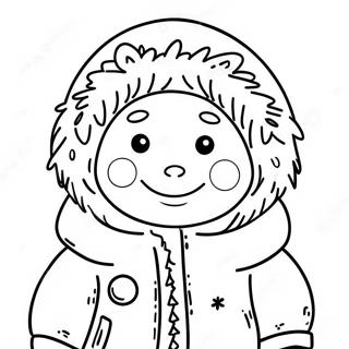 Srecan Eskim Sa Sneznim Pahuljama 133413-65707