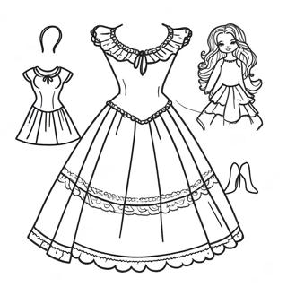 Bojanka Sa Vintage Papirnom Lutkom Za Oblacenje 134805-66796