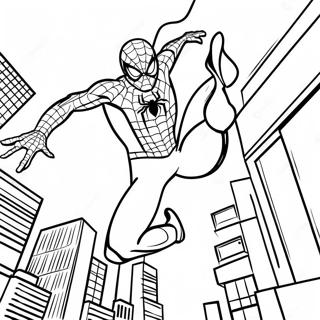 Bojanka Spajdermena U Crnom Odelu Kako Se Ljulja Kroz Grad 138339 69701