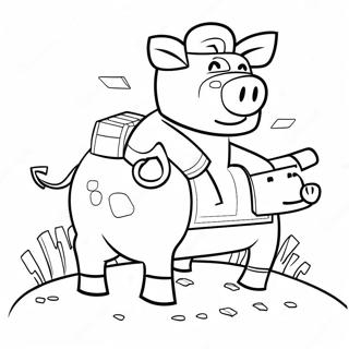 Bojanka Sa Minecraft Svinjom Koja Vozi Sedlo 1454-2068