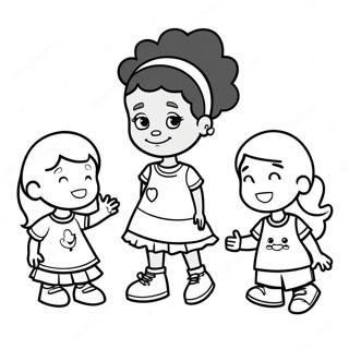 Crna Devojcica Se Igra Sa Prijateljima Bojanka 15893 3480