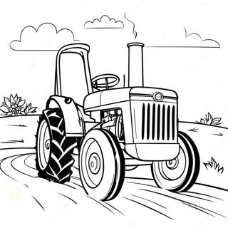 Plavi Traktor Vozi Po Prasnjavom Putu Bojanka 18164-3979