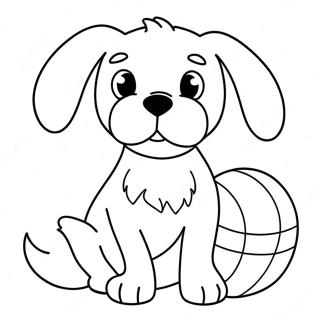Slatki Pas Sa Loptom Za Bojanje 1899 915