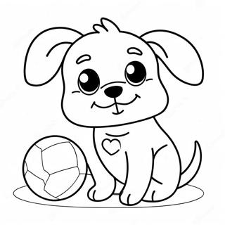 Slatki Pas Sa Loptom Za Bojanje 1899 916