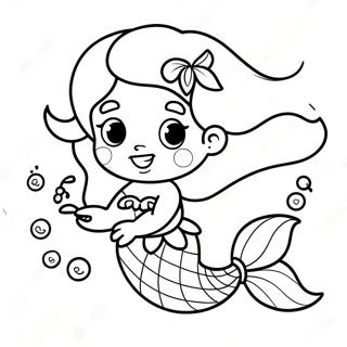 Slatka Beba Sirena Koja Se Igra Sa Ribama Za Bojanje 1995-1806