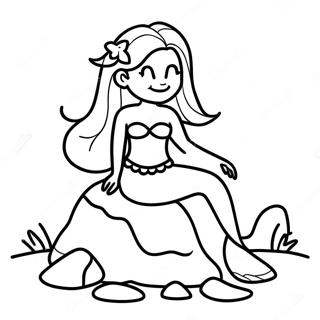 Majestetna Sirena Koja Sedi Na Steni Za Bojanje 1996-1445