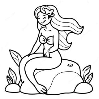 Majestetna Sirena Koja Sedi Na Steni Za Bojanje 1996-1448