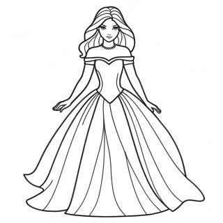 Elegantna Princeza U Leprsavoj Haljini Za Bojanje 2086-2771