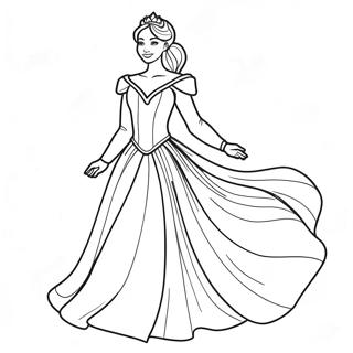 Elegantna Princeza U Leprsavoj Haljini Za Bojanje 2086-2772