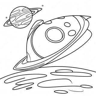 Svemirska Raketa Koja Orbitira Oko Planete Bojanka 21197-4637