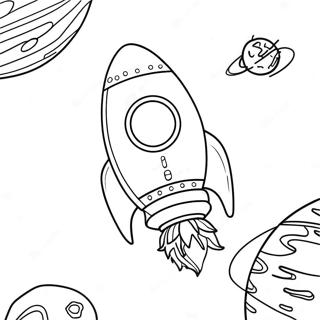 Svemirska Raketa Koja Orbitira Oko Planete Bojanka 21197-4638