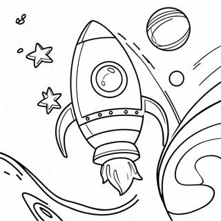 Svemirska Raketa Koja Orbitira Oko Planete Bojanka 21197-4639