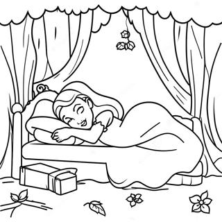 Uspavana Lepotica Sa Pozadinom Zacarane Sume Bojanka 22231-4848