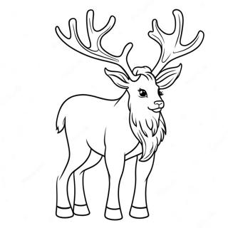 Elegantni Irvas Sa Rogovima Bojanka 23982 5234