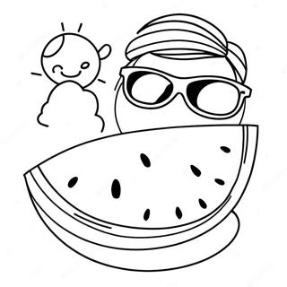 Lubenica Sa Naocarima Za Sunce Za Bojanje 26164-5711