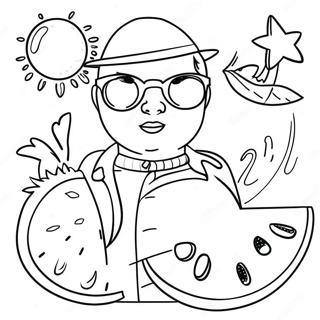 Lubenica Sa Naocarima Za Sunce Za Bojanje 26164-5712