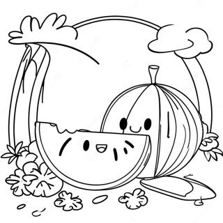 Scena Piknika Sa Lubenicom Za Bojanje 26166-5719