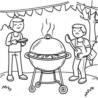 Festivna Scena Rostiljanja Za Bojanje 26252 5730