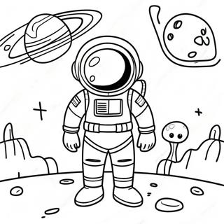 Hrabri Astronaut Istrazuje Vanzemaljsku Planetu Na Stranici Za Bojanje 29951-6519