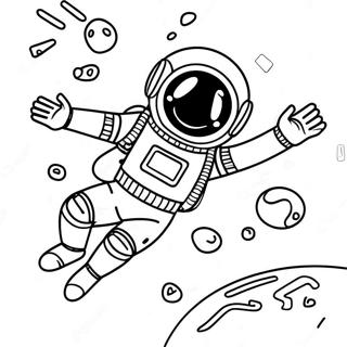 Smesan Astronaut Koji Plese U Nultoj Gravitaciji Na Stranici Za Bojanje 29954-6530
