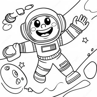 Smesan Astronaut Koji Plese U Nultoj Gravitaciji Na Stranici Za Bojanje 29954-6531