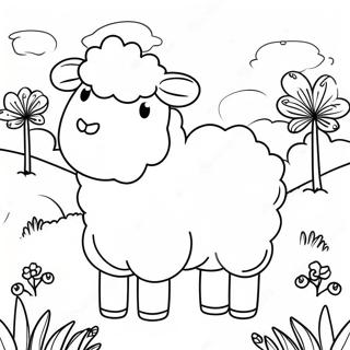 Duvnasti Ovca Na Livadi Na Stranici Za Bojanje 30032 6540