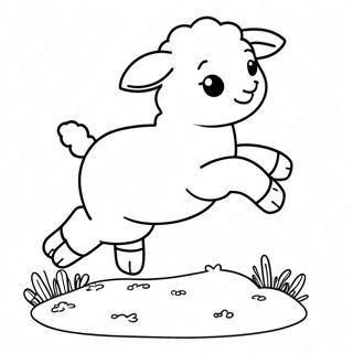 Razigrano Jagnje Koje Skace Na Stranici Za Bojanje 30033-6543
