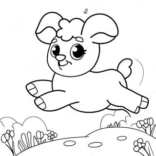 Razigrano Jagnje Koje Skace Na Stranici Za Bojanje 30033-6544