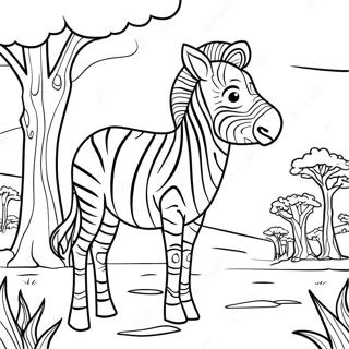 Impozantna Africka Zebra U Savani Bojanka 32020-6980