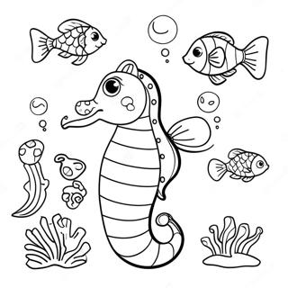 Srecni Morski Konjic Sa Ribljim Prijateljima Bojanka 36141-7911