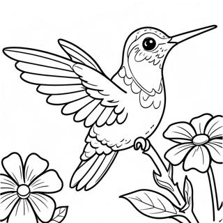 Impozantna Kolibri Ptica Koja Se Hrani Cvecem Na Bojanci 36514-7979